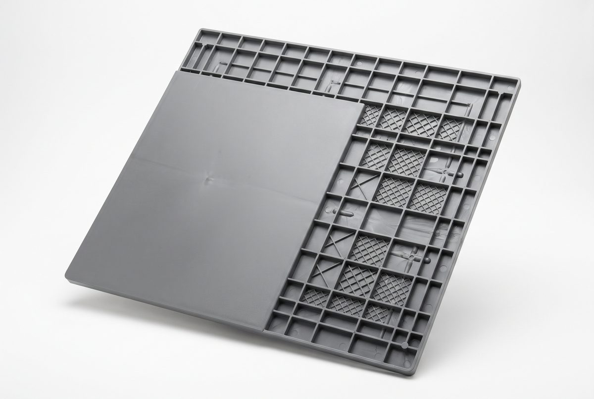 Ribbed structural tray, 500 × 380 mm (industrial equipment)