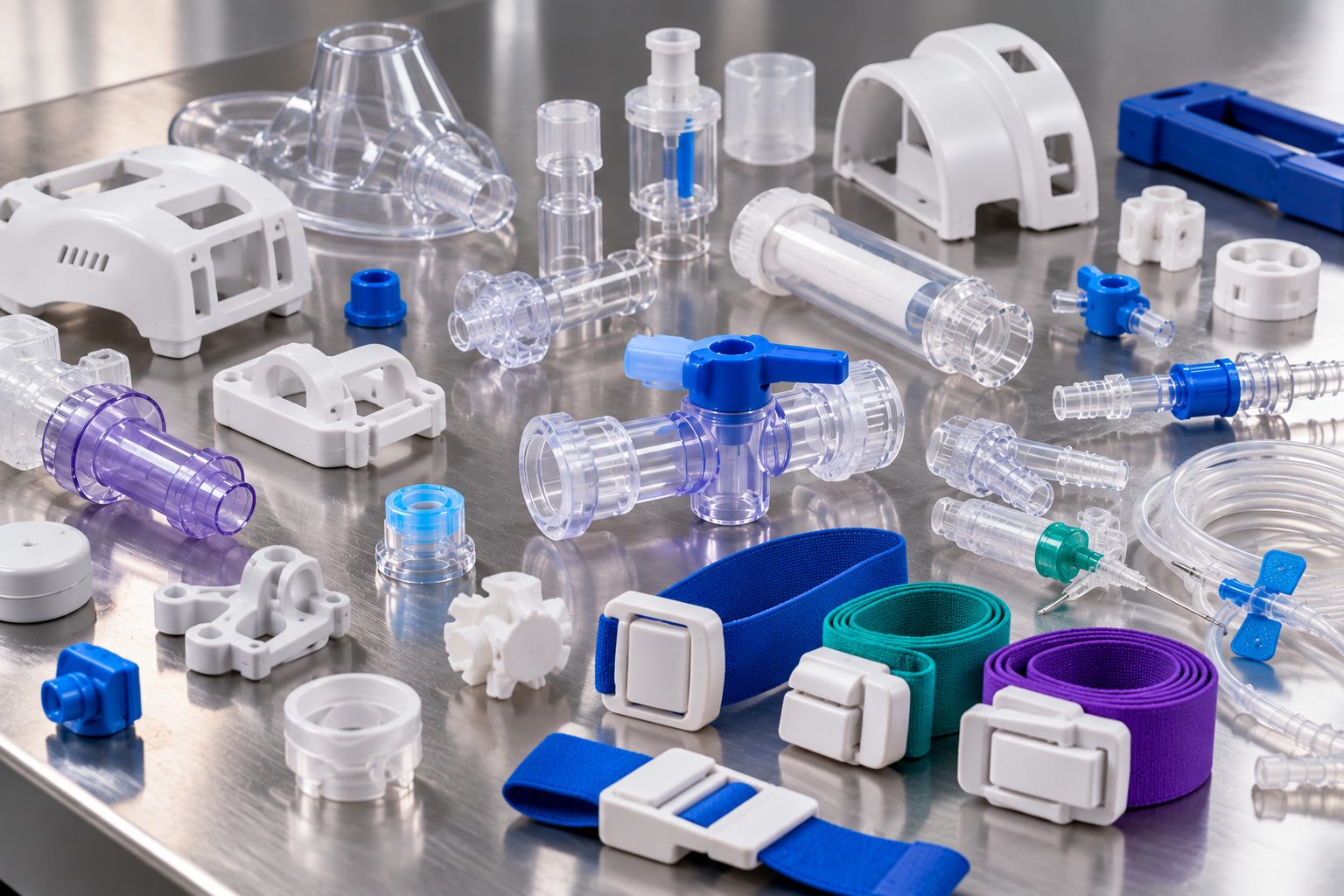 Illustrative: typical plastic components for medical devices